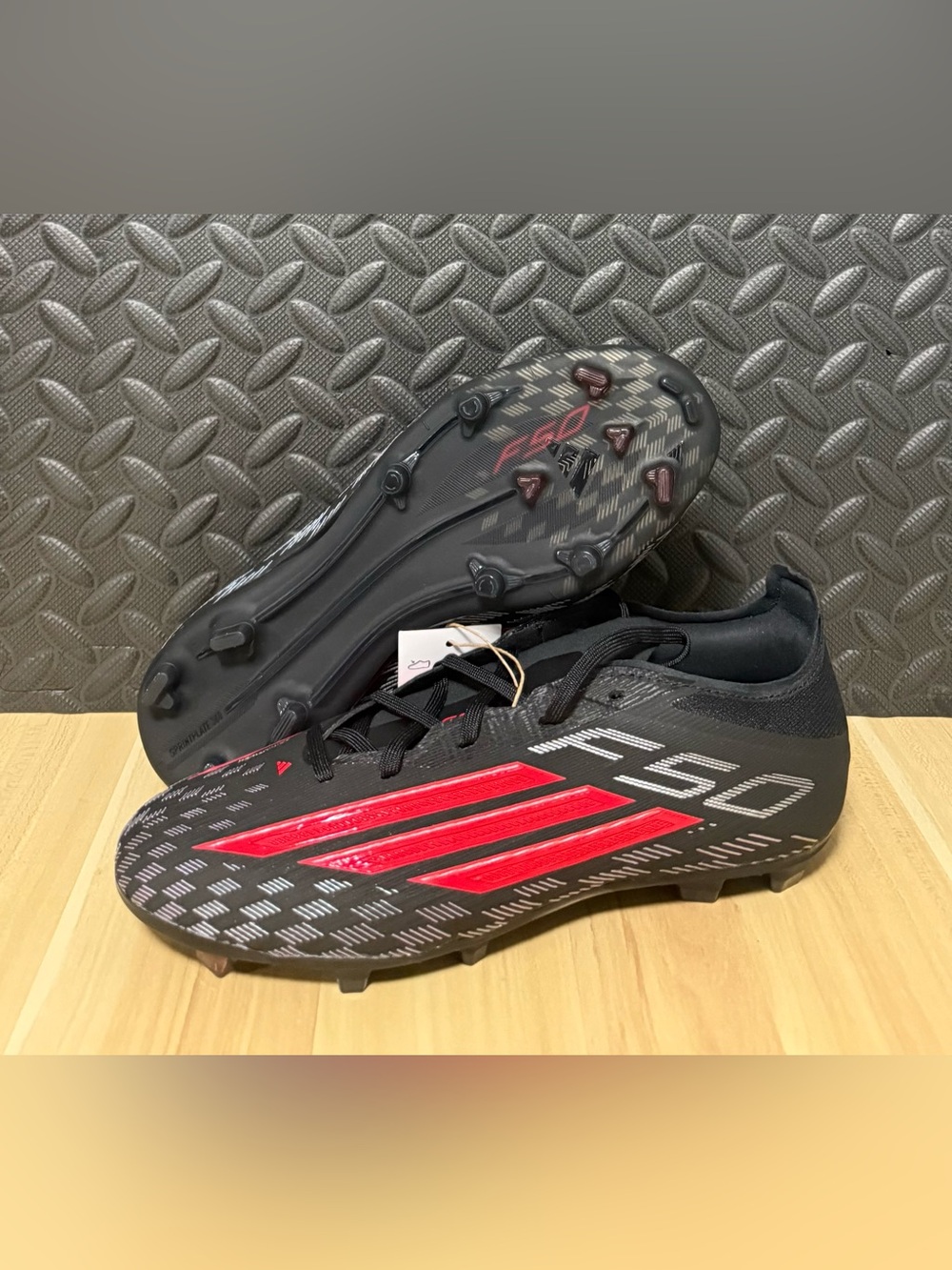 Adidas F50 Elite FG Black Red JR8962 Soccer Cleats Youth Size 6 Womens Size 7